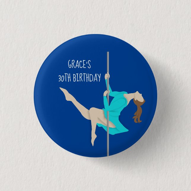 Pole Fitness 1 Inch Round Button (Front)