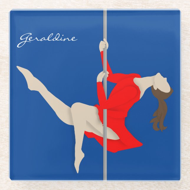 Pole Fitness Glass Coaster (Front)