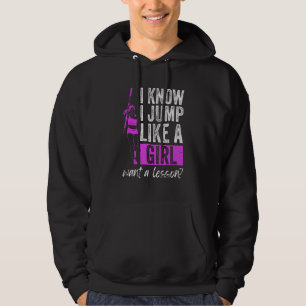 Pole Jumper Girl And Pole Vault Jump Athlete Hoodie