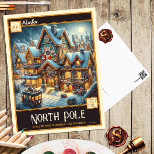 Pôle Nord, Alaska   Carte postale Vintage