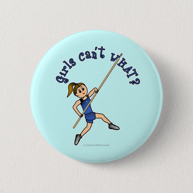 Pole Vault - Blue (Light) 2 Inch Round Button (Front)
