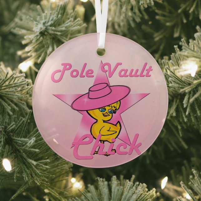 Pole Vault Chick #8 Glass Ornament (Insitu)
