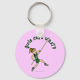 Pole Vault - Green (Light) Keychain