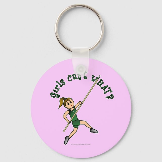 Pole Vault - Green (Light) Keychain (Front)