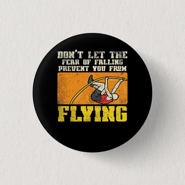 Pole Vault Pole Vaulting 1 Inch Round Button (Front)