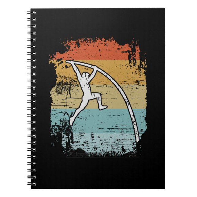Pole Vault Pole Vaulting Retro Notebook (Front)