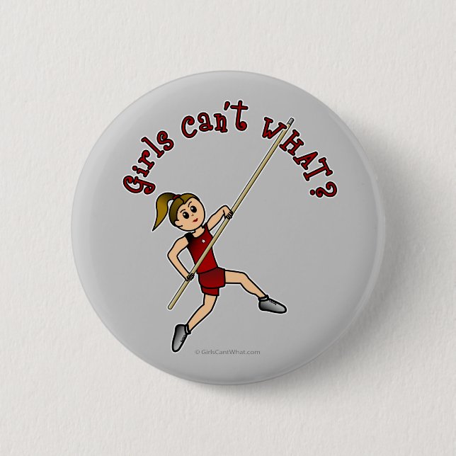 Pole Vault - Red (Light) 2 Inch Round Button (Front)