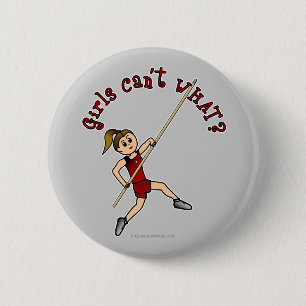Pole Vault - Red (Light) 2 Inch Round Button