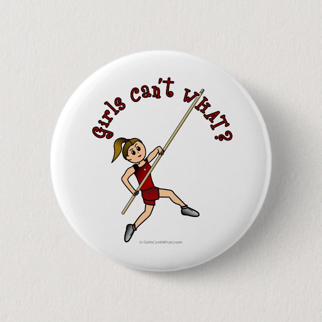Pole Vault - Red (Light) 2 Inch Round Button (Front)