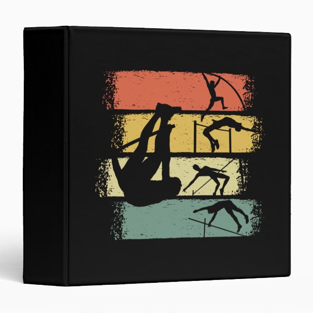 Pole Vault Retro Vintage Binder (Front/Spine)
