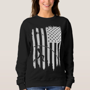 Pole Vault USA American Flag 4th of July Jump Spor Sweatshirt