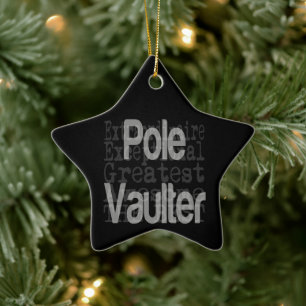 Pole Vaulter Extraordinaire Ceramic Ornament