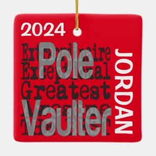 Pole Vaulter Extraordinaire CUSTOM Ceramic Ornament