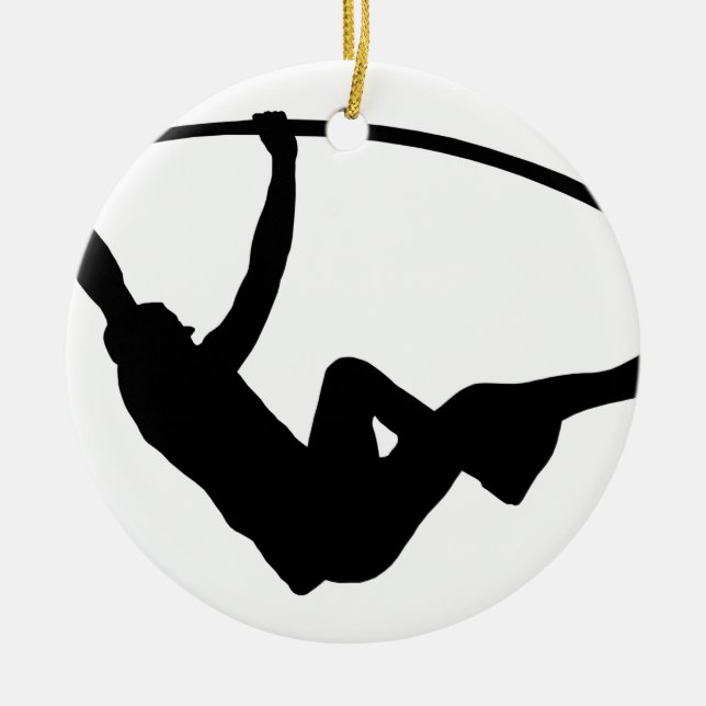 Pole Vaulting Ceramic Ornament (Front)