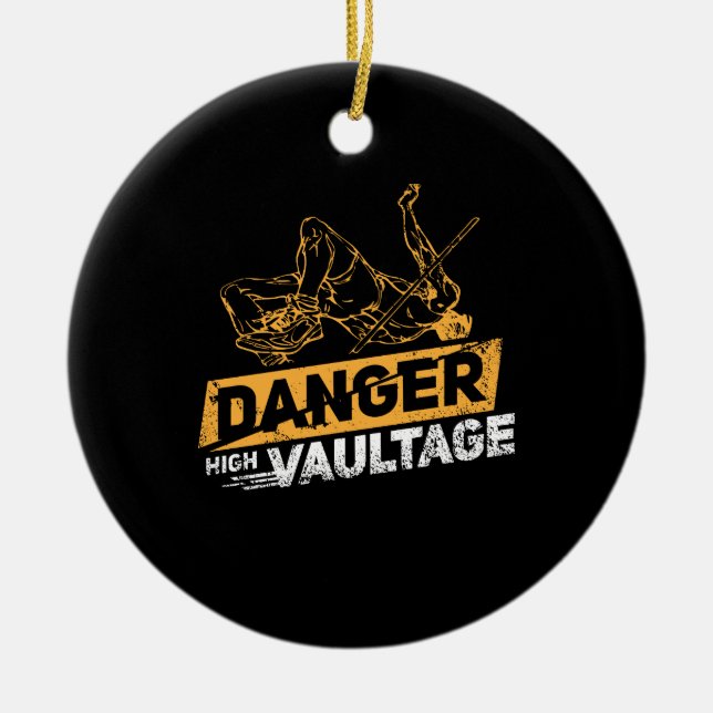 Pole Vaulting Ceramic Ornament (Front)