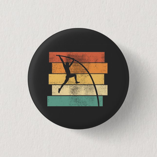 Pole Vaulting Retro 1 Inch Round Button (Front)