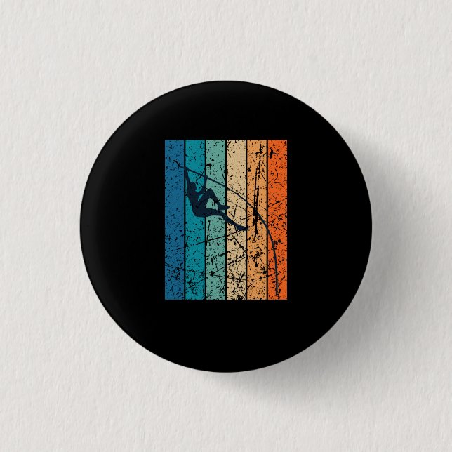 Pole Vaulting Retro 1 Inch Round Button (Front)