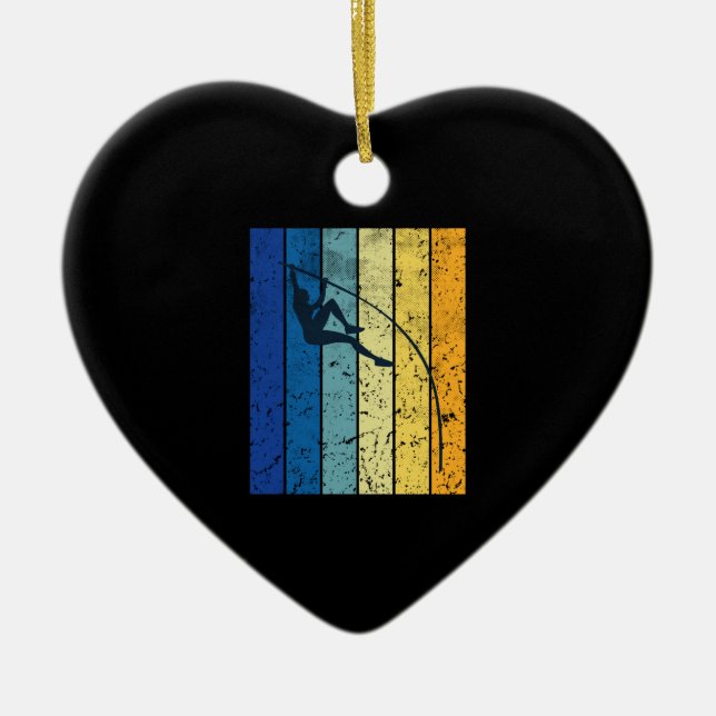 Pole Vaulting Retro  Ceramic Ornament (Front)
