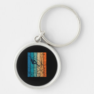 Pole Vaulting Retro Keychain