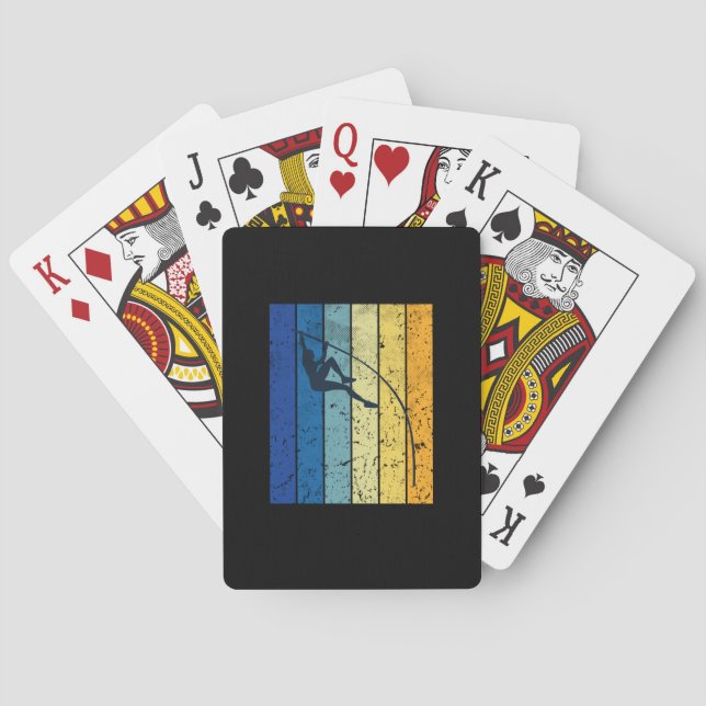 Pole Vaulting Retro  Playing Cards (Back)