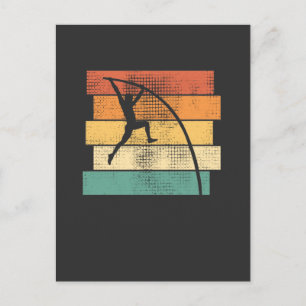 Pole Vaulting Retro Postcard