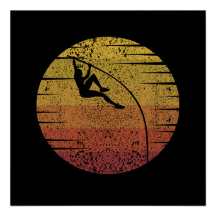 Pole Vaulting Retro Poster