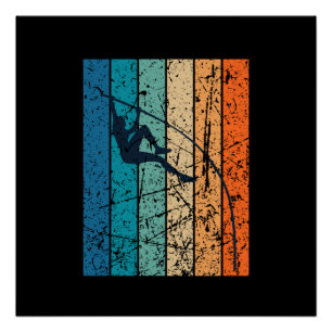Pole Vaulting Retro Poster