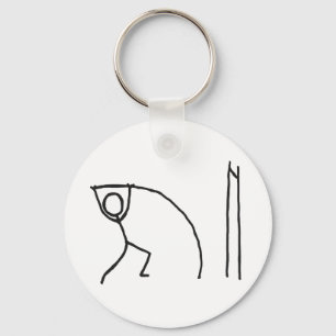 Pole Vaulting Stickman Keychain
