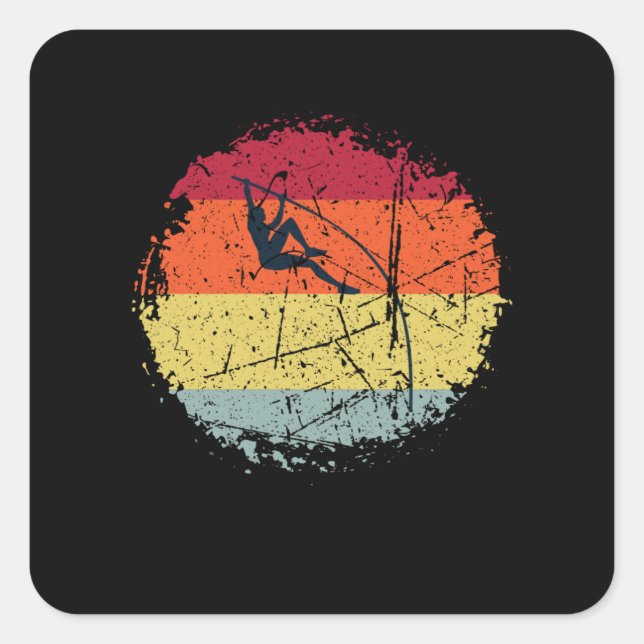 Pole Vaulting Vintage Square Sticker (Front)