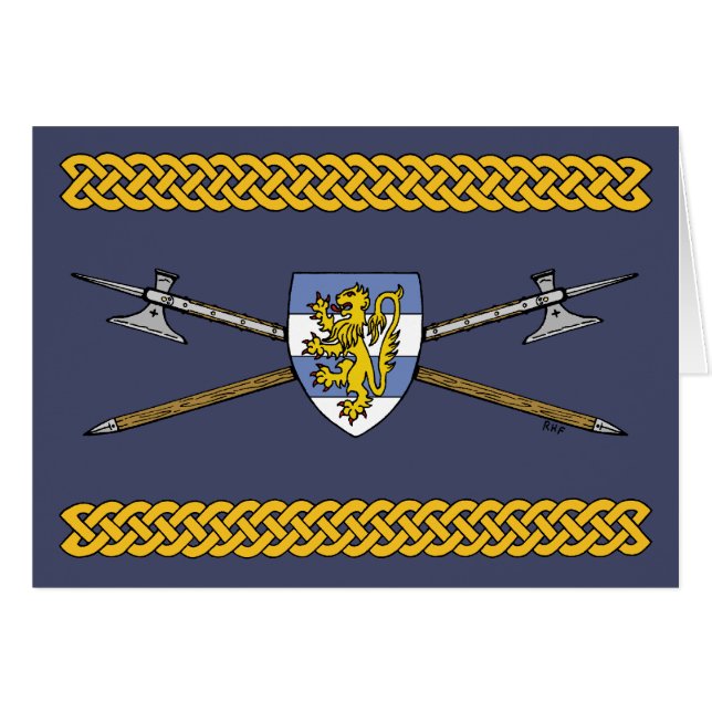 Poléax médiévaux et bouclier (Devant horizontal)