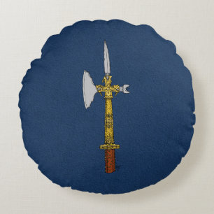 Poleaxe of Edward IV Round Pillow