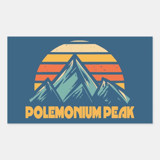 Polemonium Peak California Retro Turquoise Sticker (Front)