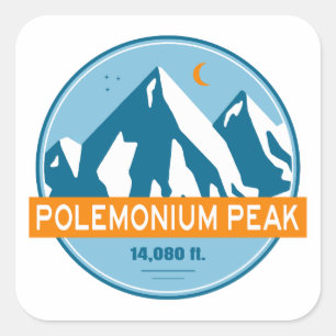 Polemonium Peak California Stars Moon Square Sticker