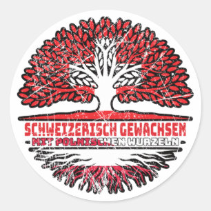 Polen Polnisch Schweizer Schweiz Baum Wurzel Classic Round Sticker