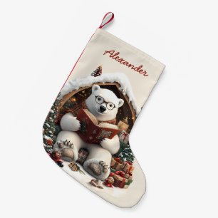 Poler Bear Custom Name Small Christmas Stocking