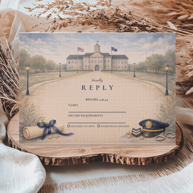 Police Academy Badge Ceremony Graduation RSVP Card (Creator Uploaded)