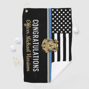 Police Academy Blue Line Congratulation Graduation Golf Towel