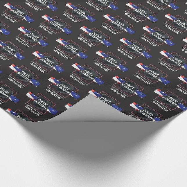 Police Academy Graduation, Congratulations Wrapping Paper (Corner)