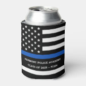 Police Academy Graduation Custom Thin Blue Line Can Cooler (Can Front)