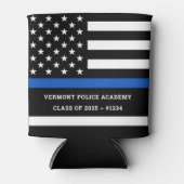 Police Academy Graduation Custom Thin Blue Line Can Cooler (Front)