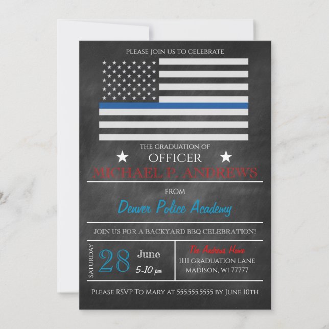 Police Academy Graduation Invitation (Front)
