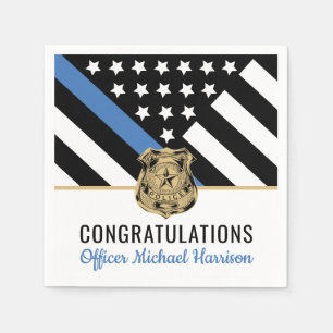Police Academy Graduation Law Enforcement Flag Napkin