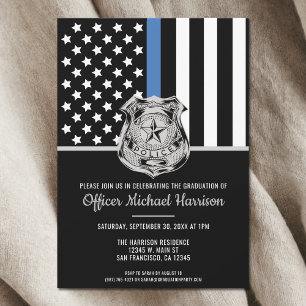 Police Academy Graduation Law Enforcement Invitation