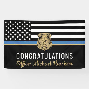 Police Academy Graduation Party Congratulations Banner