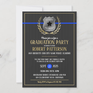 Police Academy Graduation Party Invitations