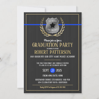 Police Academy Graduation Party Invitations
