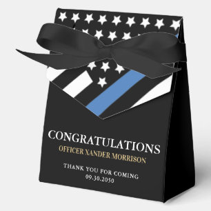 Police Academy Graduation Party Thin Blue Line Favor Box