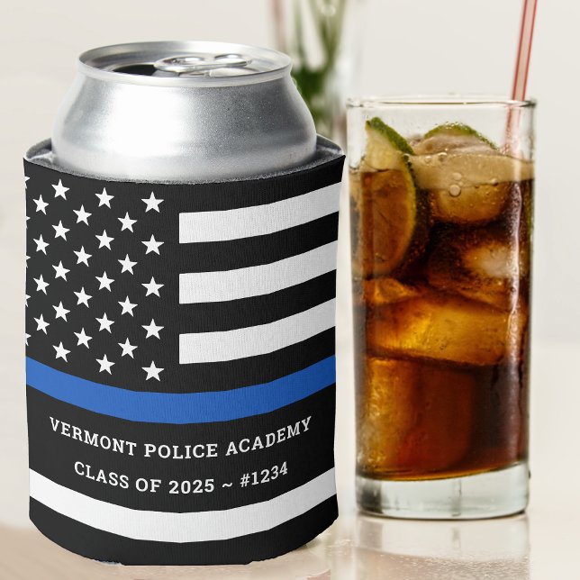 Police Academy Graduation Thin Blue Line Can Cooler (Creator Uploaded)