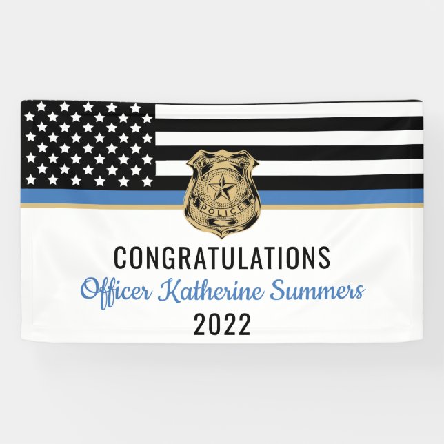 Police Academy Law Enforcement Graduation Party Banner (Horizontal)