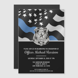 Police Academy Law Enforcement Officer Graduation Magnetic Invitation
